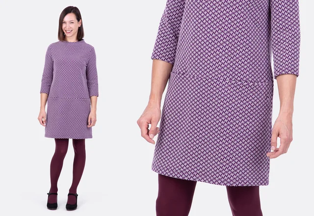 Schnittmuster A-Linienkleid Turtleneck-Ausschnitt Nähanleitung Schnittmuster A-Linienkleid Turtleneck-Ausschnitt Nähanleitung