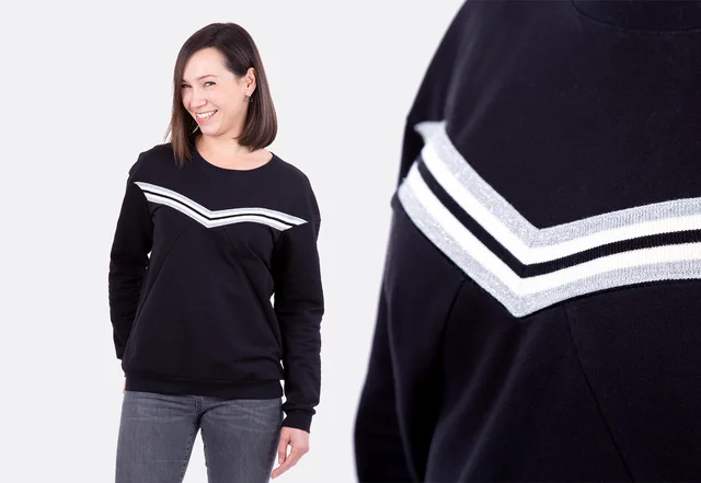 Anleitung Pullover Stripe Me Band aufnähen