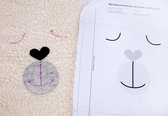kostenloses Schnittmuster Wärmflaschenbezug Details