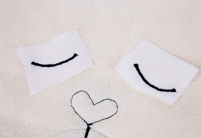 Wärmflaschenhülle Schnittmuster, Applikation Rückseite