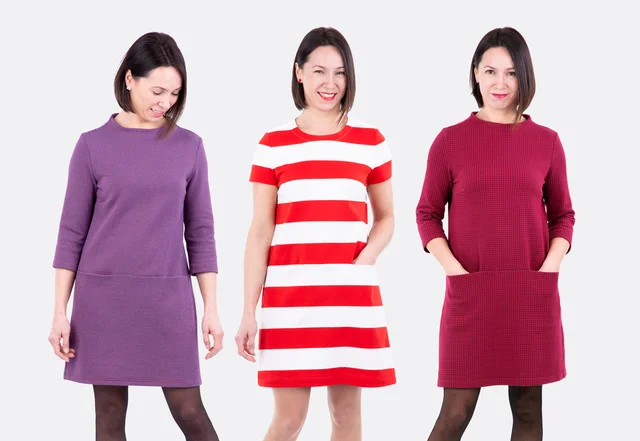 Schnittmuster A-Linienkleid "Stacey" aus Jaqucard-Jersey selber nähen