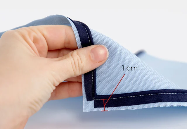 Nähmaschinenhülle Paspel annähen Ecke 