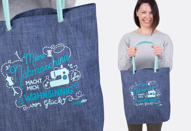 Plotterdatei Nähspruch Shopper selber nähen DIY