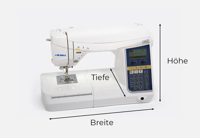 Nähmaschine Juki DX7 ausmessen