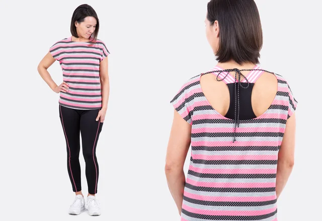 Schnittmuster Sportshirt Rückenausschnitt Sport-BH selbernähen