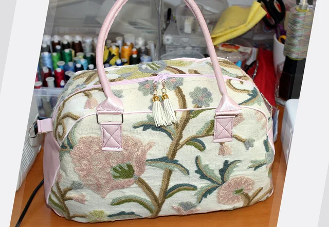 Schnittmuster Retrobag Taschen nähen Blumenmuster