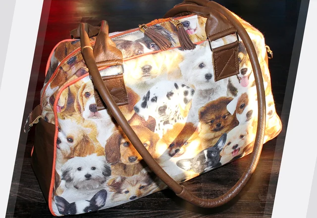 Schnittmuster Retrobag Taschen nähen Hundemuster