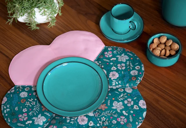 Anleitung Blumentischset selber nähen Geschenkidee