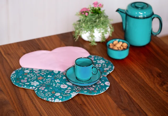 Anleitung Blumentischset selber nähen Geschenkidee