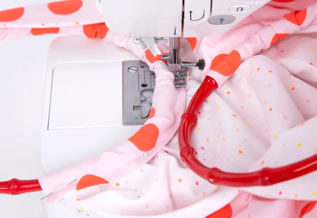 Bambusgriff Schnittmuster: Griff einnähen 