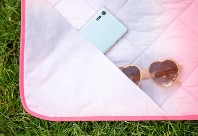Picknickdecke nähen kleine Tasche
