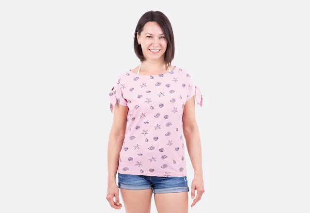 Schnittmuster Knotenshirt Sommer maritim Schnittmuster Knotenshirt Sommer maritim