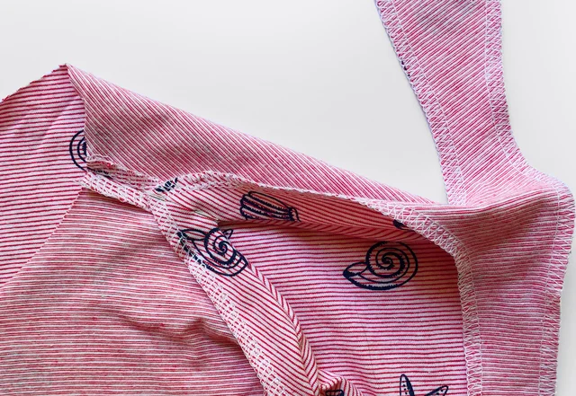 Nähanleitung Knotenärmel Beleg umgeklappt