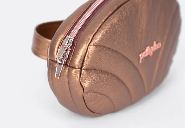 Schnittmuster Gürteltasche Ruby Kunstleder Kupfer metallic