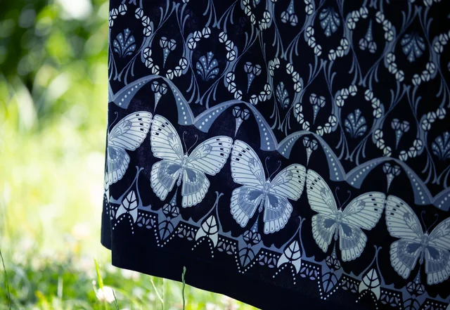 Maxikleid Viskosejersey Stoff Bordüre Stoffmuster