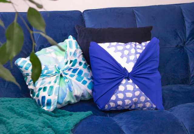 Furoshiki Kissen Dekoration Knoten Stoff Kombination Furoshiki Kissen Dekoration Knoten Stoff Kombination