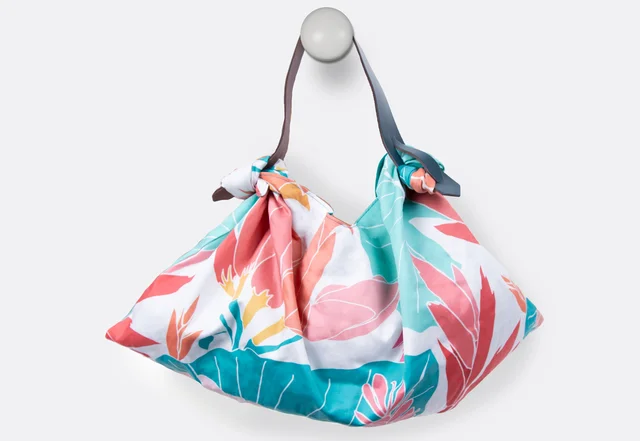 Furoshiki Miyako Tasche Falten Lederhenkel Furoshiki Miyako Tasche Falten Lederhenkel