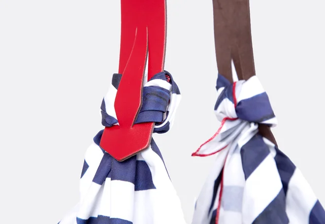 Miyako Tasche Griff Henkel Leder Furoshiki Knoten