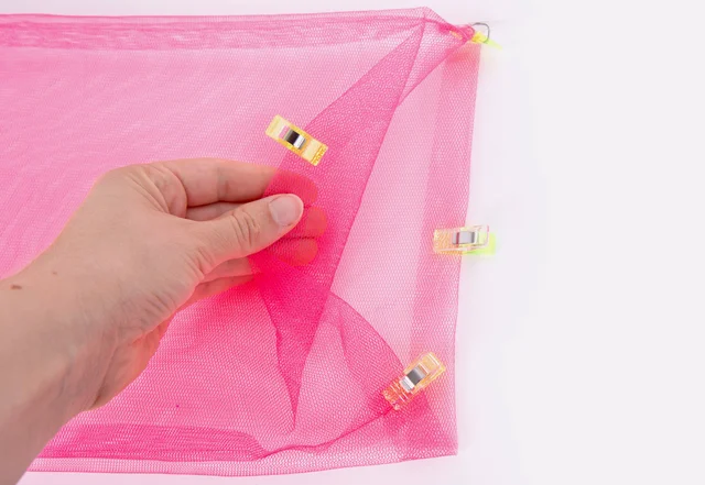 Nachhaltige Nähideen Obstbeutel obere Kante absteppen