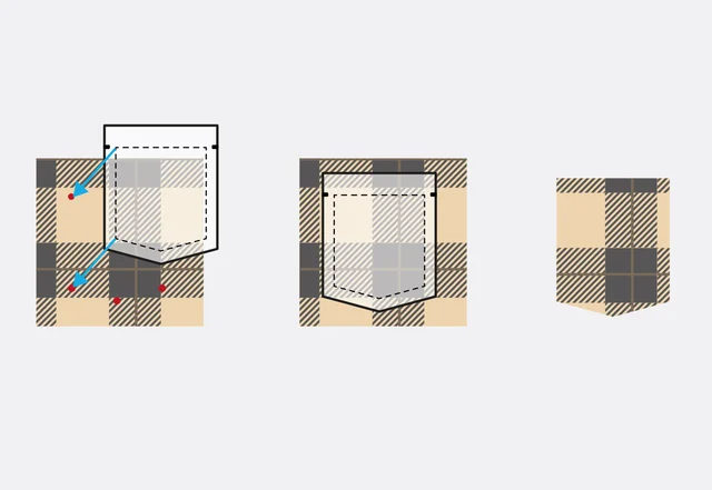 Hemdtasche Karomuster zuschneiden