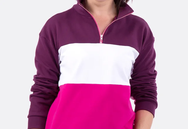 Schnittmuster Pullover Sweatshirt Kragen Teilung quer