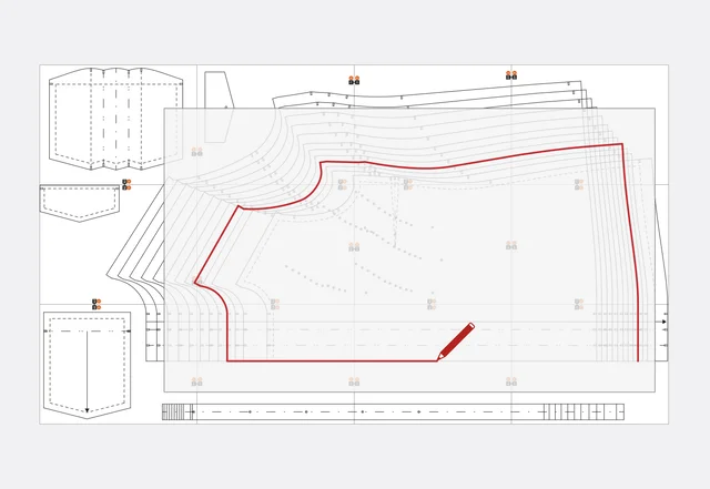 Schnittteil abpausen Vorderteil