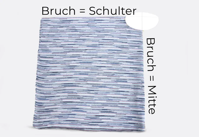 Poncho selber nähen - Stoff falten mit Ausschnitt