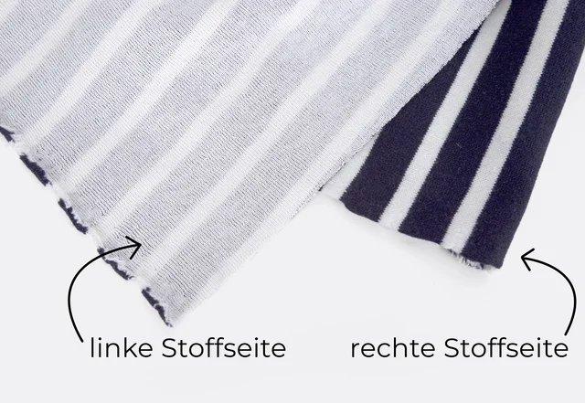 rechte Stoffseite, linke Stoffseite