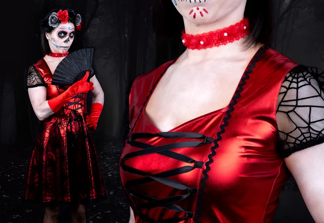 Schnittmuster Anleitung Halloween Kleid elegant Dia Muertos Schnittmuster Anleitung Halloween Kleid elegant Dia Muertos