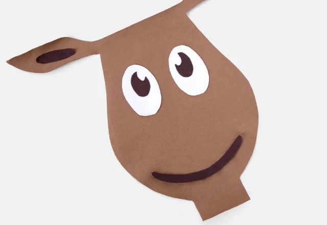 Applikation für Weihnachtspulli selber machen gratis Vorlage - Mund aufnähen