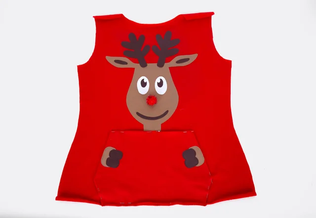 Rentier Applikation Weihnachtspulli Freebie positionieren