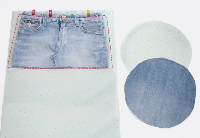 Upcycling Utensilo - Zuschnitt Futter