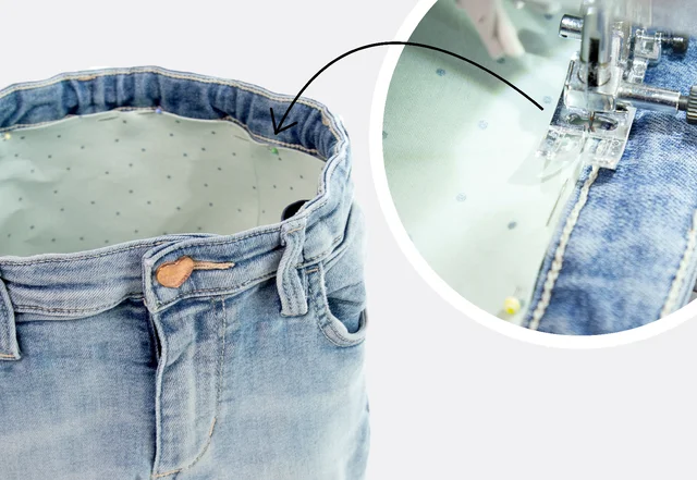 Utensilo aus alter Jeans - Futter einnähen