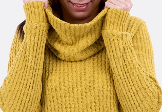 Rollkragen Pullover Strickstoff Schnittmuster Anleitung