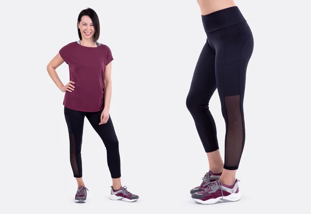 Schnittmuster Sportset Leggings Mesh selbernähen Schnittmuster Sportset Leggings Mesh selbernähen