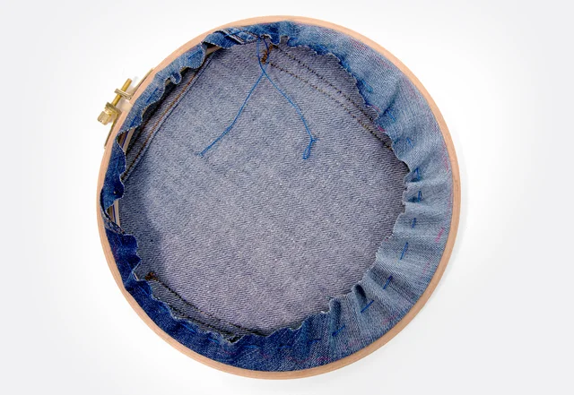 DIY-Anleitung Stickrahmen Denim Rückseite