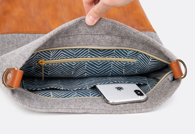 Schnittmuster Shopper Filz Innenfächer Reißverschluss