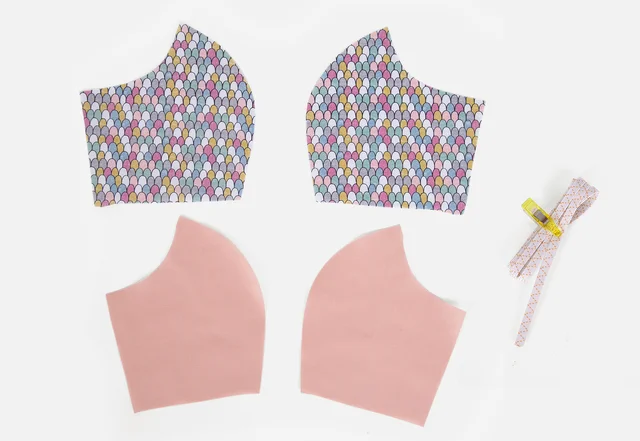 Anleitung Behelfsmaske nähen Schnittteile