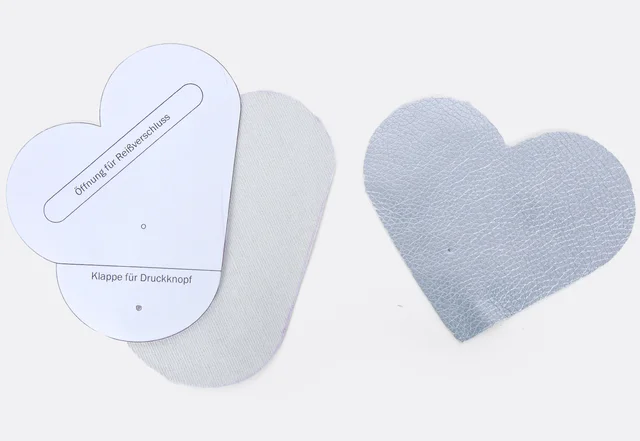 Herztäschchen zuschneiden Druckknopf-Variante