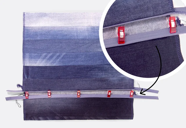 Sitzkissen nähen - Reißverschluss einarbeiten