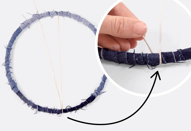 Upcycling-Traumfänger - Stickrahmen bespannen