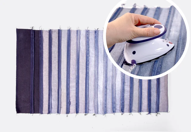 Jeans Sitzkissen - Streifen ausbügeln