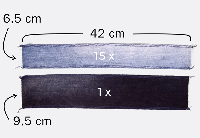 Patchwork Stoffstreifen für Stuhlkissen zuschneiden