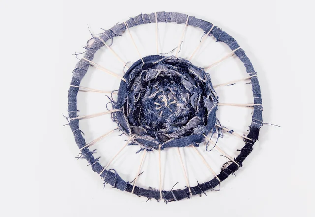 Jeans Upcycling Traumfänger - Rundweben 