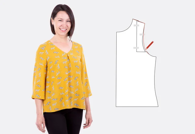 Anleitung Schnittmuster anpassen Schulterbreite