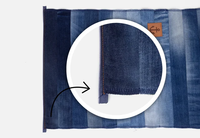 Patchworkkissen Tutorial Reißverschluss absteppen 