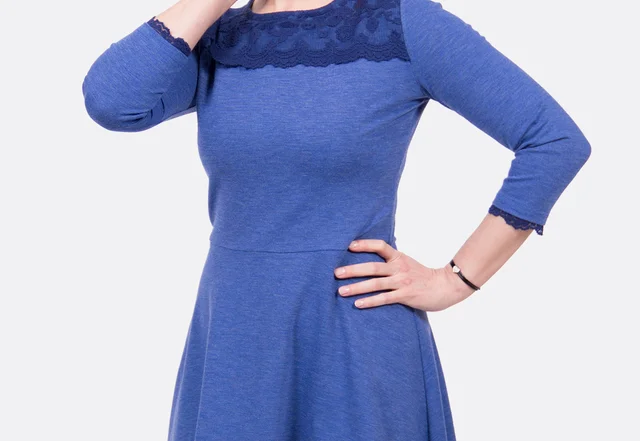 Schnittmuster Spitzenkleid mit Tropfenverschluss Schnittmuster Spitzenkleid mit Tropfenverschluss