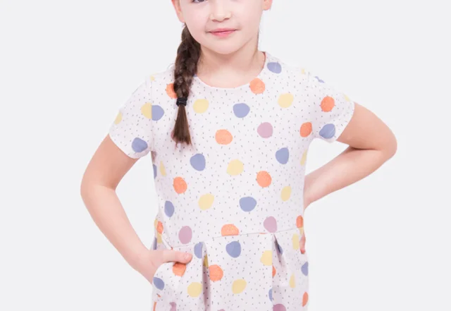 Schnittmuster Sweatkleid Kinder Tulpenkleid Eingriffstasche Nähanleitung