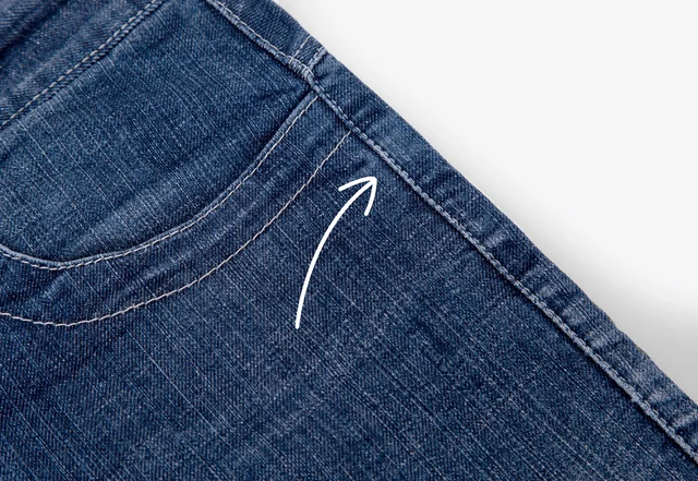 Nähte ausbleichen Jeans Beispiel