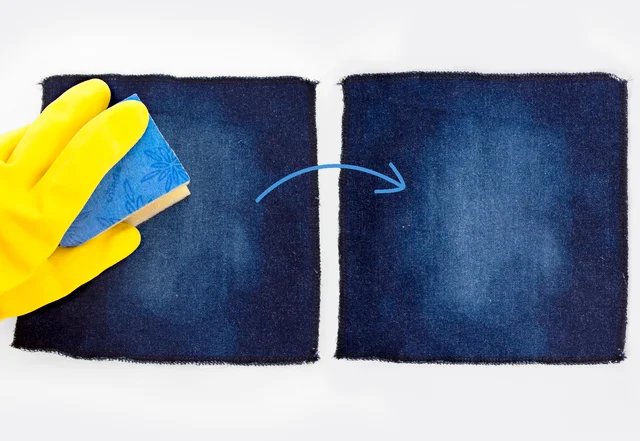 Jeans Used Look mit Schwamm und Bleichmittel